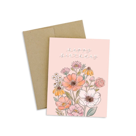 Olivewood's Home Line~Wildflower Bunch Happy Birthday Greeting Card