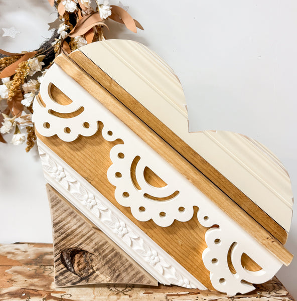 Olivewood’s 19” “Louise” heart, ready to hang.