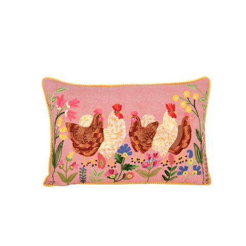 Olivewood's Home Line~Rooster Gathering Pillow 16x24"